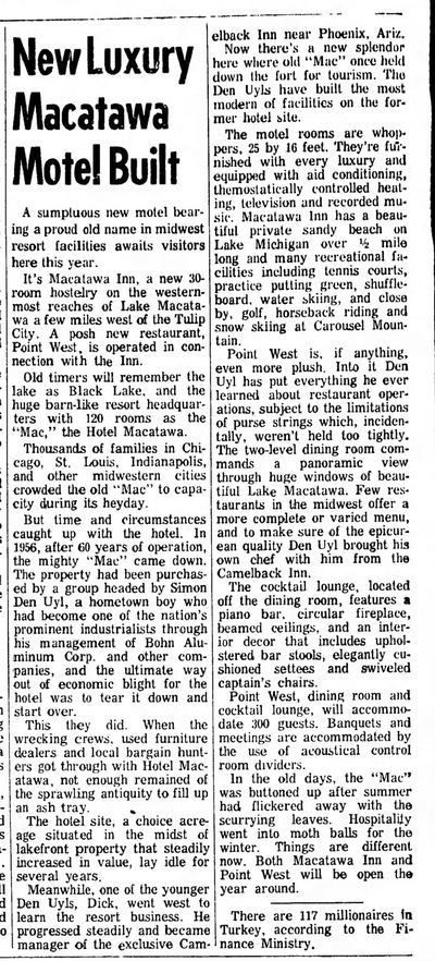 Macatawa Inn - May 1965 (newer photo)